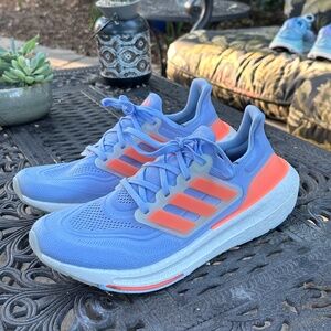 Adidas Blue and Orange Performance Running Shoes